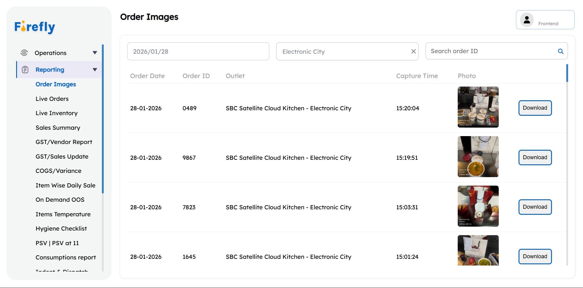 Cloud Kitchen Web Interface 2